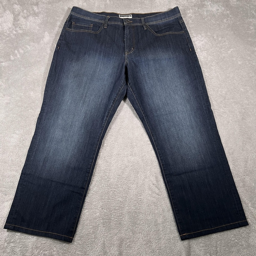 Travis Mathew Jeans Mens 36 (Fits 38x25) Blue Dark Stretch 5 Pocket Straight Leg